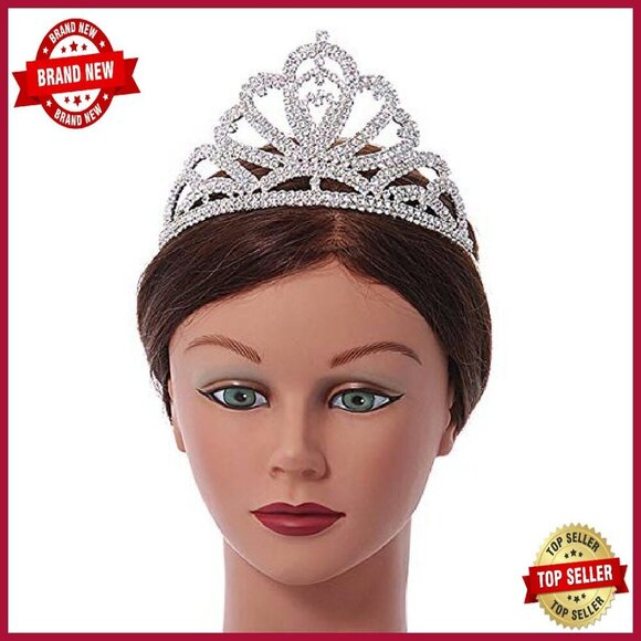Rhodium Plated Austrian Crystal Tiara Bridal Prom Headband